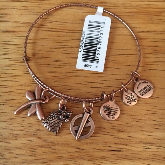 Alex and Ani Game of Thrones Rose Colored Bangle - Picture 3 of 6